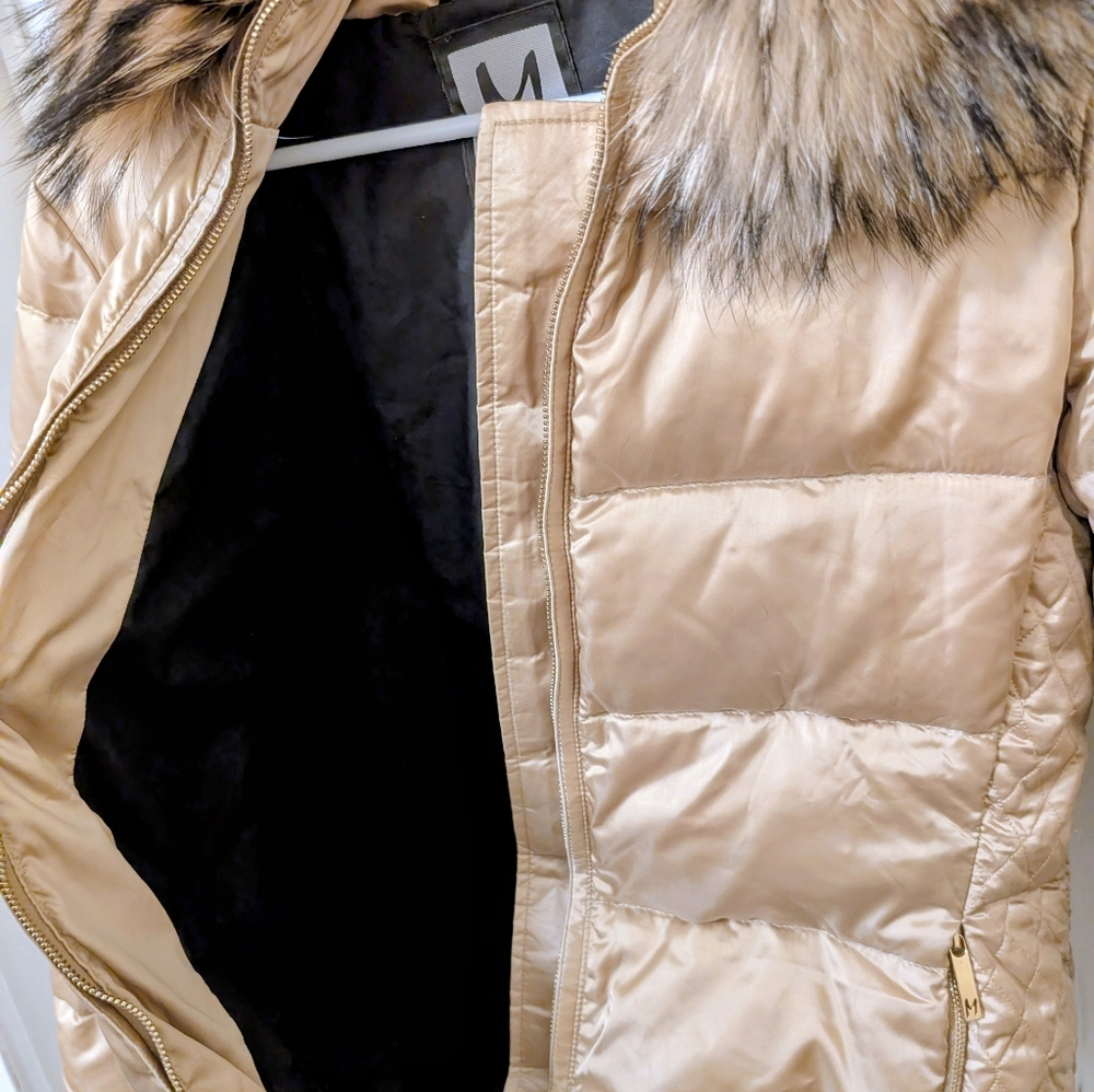 Women's Gold Jacket with Fur Collar.  Miller.